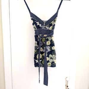 Navy Floral Hollister Tank